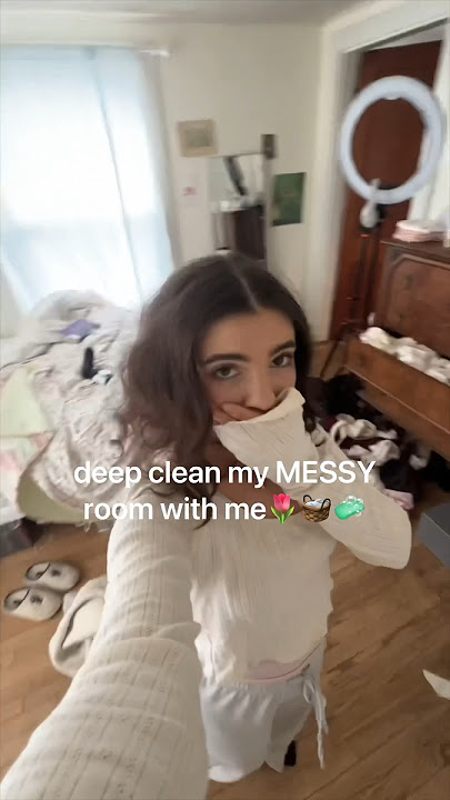 CLEAN MY MESSY ROOM WITH ME🌷😚 full video is on my channel !! #cleaning #motivation #roommakeover
