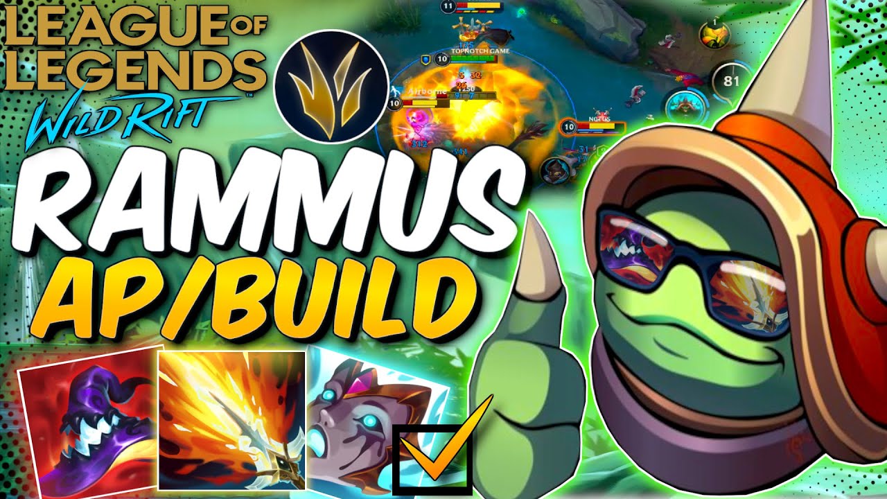 NEW CHAMPION RAMMUS AP WILD RIFT - RAMMUS BEST BUILD & GUIDE IN RIFT -