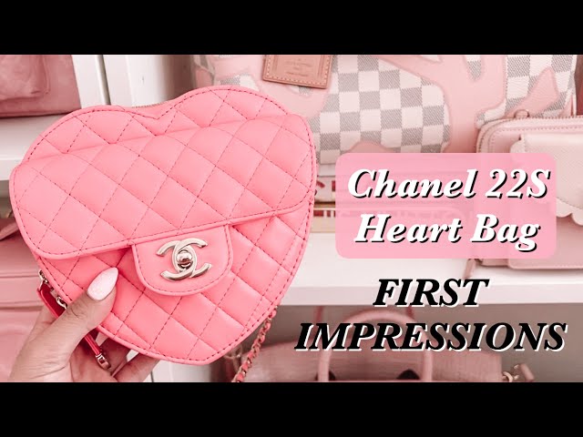 chanel pink heart bag large