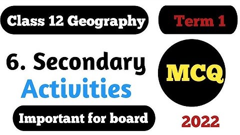 Geography chapter 6 ll Secondary Activities MCQ ll  Class 12 important MCQ questions