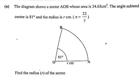 2024 GCE MATHEMATICS PAPER 1 Q12 (a) SECTOR PART 3