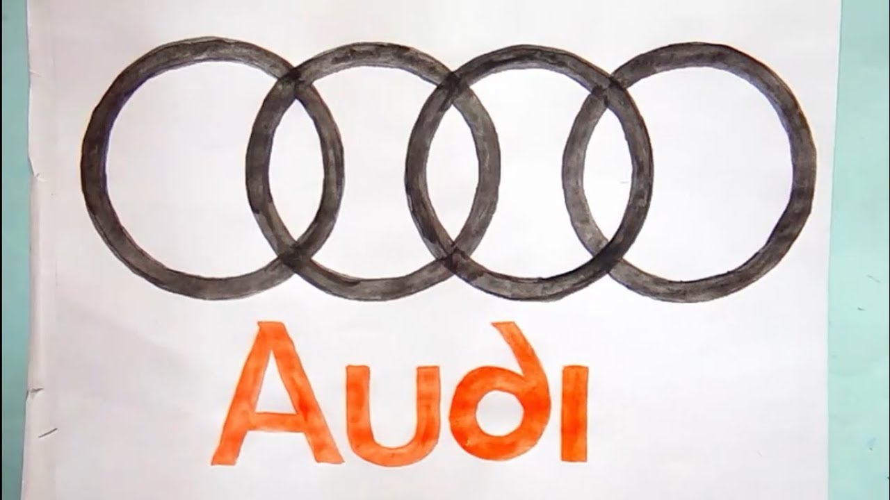How to Draw Audi logo Step by Step  Car Logo   YouTube
