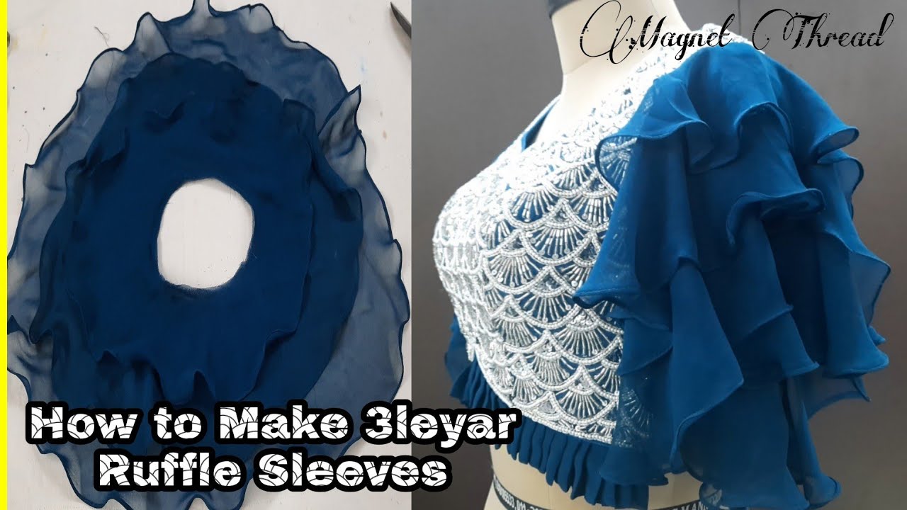 How to make ruffle sleeves 3leyar Ruffle Baju Ruffle Cutting