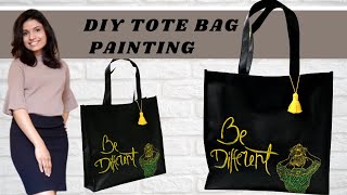 DIY Tote Bag Painting Ideas | Decorate a Reusable Shopping Bag | Hand Painted Eco friendly Bags