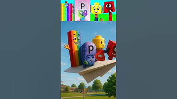 Sprunki-OC Blockie 72 X Alphabet P X Lego X Number Block 1 are flying on paper jet #sprunki