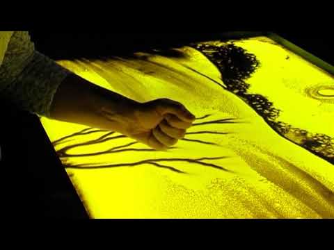 nona giunashvili (sand art) ნონა გიუნაშვილი ქვიშის ზღაპარი\"-ჩიტუნიას ლოცვა