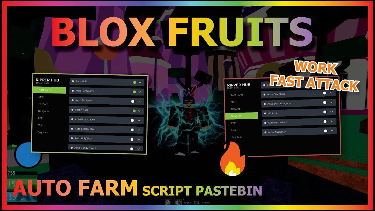 BLOX FRUITS Script Pastebin 2022 UPDATE AUTO FARM CHEST (5 MINUT = 1M BELI)  🔥🔵 