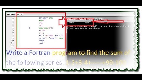 Algorithm: Write a Fortran program to find the sum of the following series