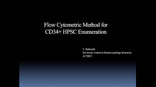 Introduction to CD34 enumeration by flow cytometry