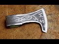 Axt gravieren/Травление узора на топоре/Engrave ax /Grabar hacha /Graver une hache /