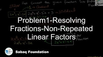 Problem1-Resolving Fractions-Non-Repeated Linear Factors, Math Lecture | Sabaq.pk