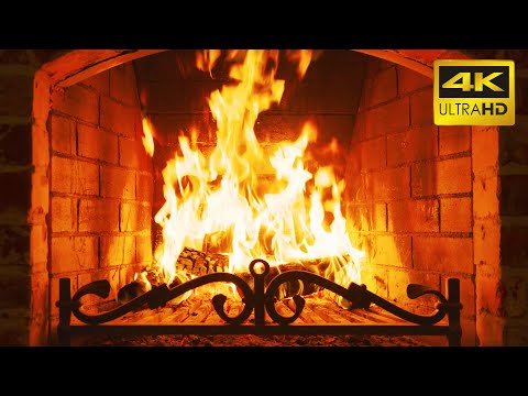Fireplace 10 Hours 4K Relaxing Fire Burning Video x Crackling Fireplace Sounds