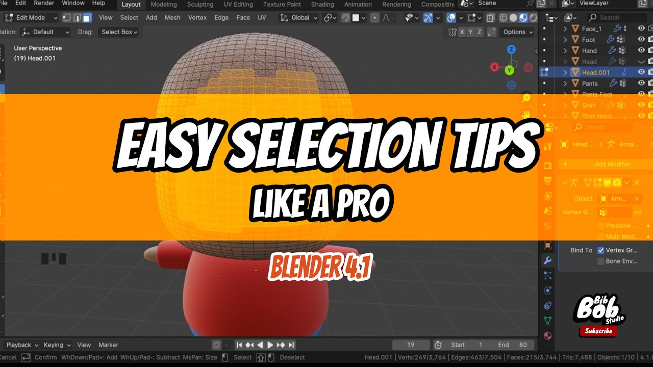 Easy selection tips like a PRO in Blender 4.1 | Easy Blender Tips (EBT ...