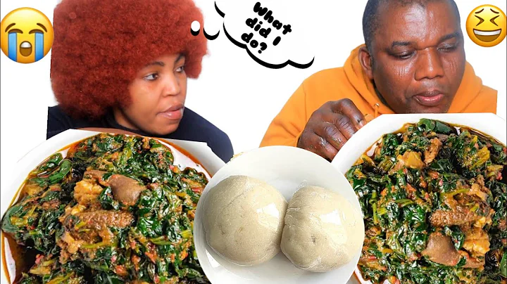 IGNORING MY WIFE PRANK. FUFU WITH VEGETABLE SOUP MUKBANG