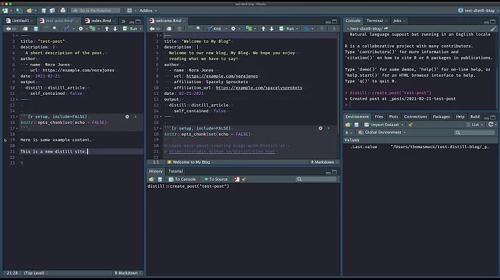 Create a distill blog with RMarkdown in 90 seconds