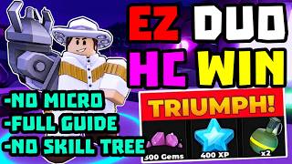 DUO Hardcore Triumph with No Skill Tree   Full Guide | TDS Tower Defense Simulator