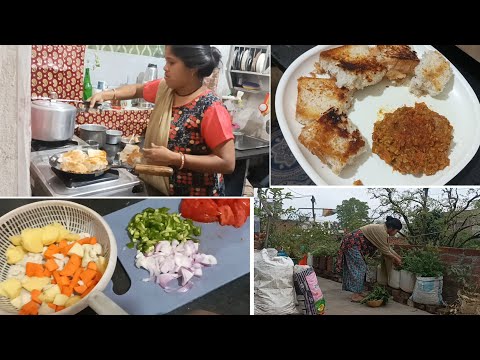 🌹🌄Indian mom blog /early morning routine/ kid tiffin / breakfast instant simple recipe Pav Bhaji/