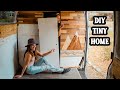 EPIC WALL for VAN BUILD | amateurs design artistic wood wall in off grid tiny house | Van Life DIY