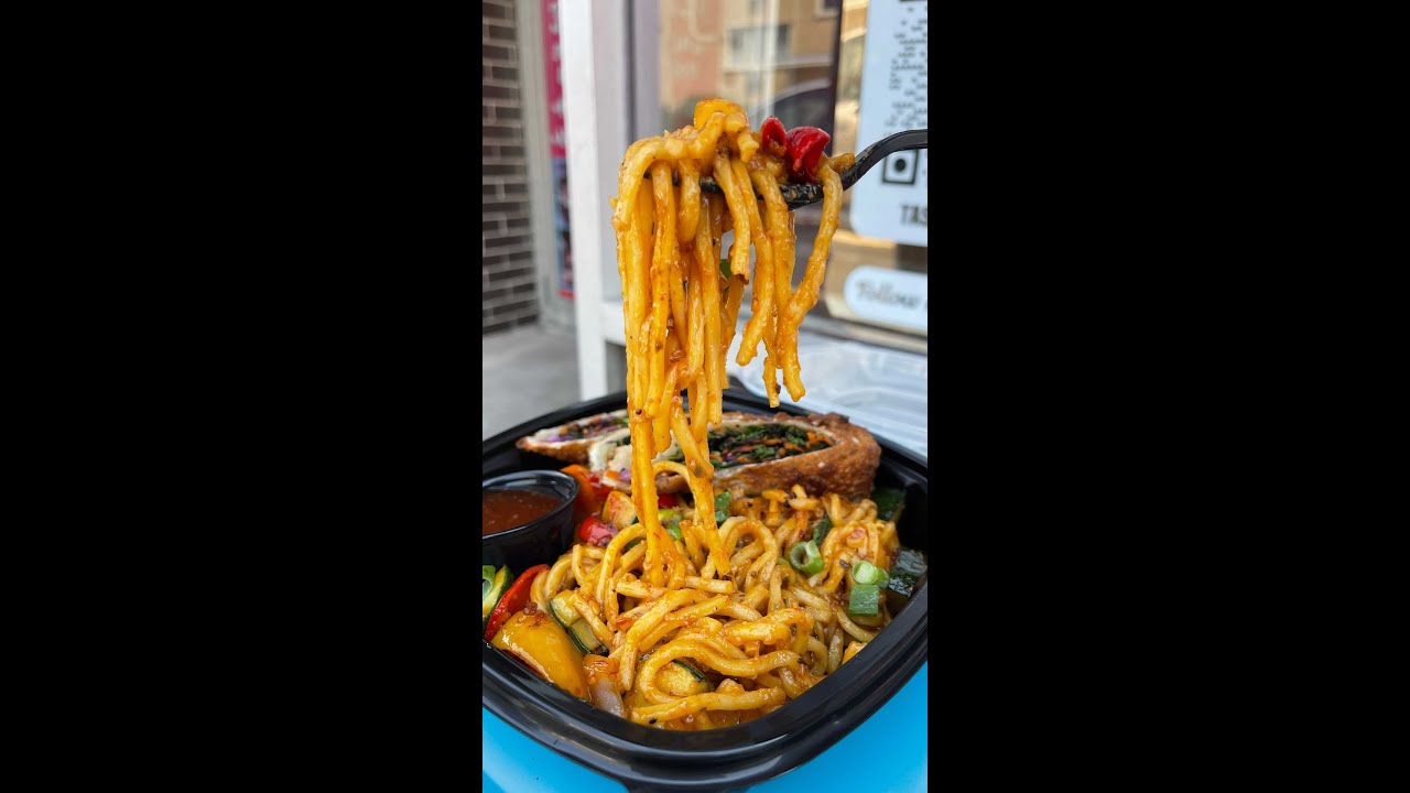 Chicago Street Food Hibachi Noodles with Kale Veggie Egg Rolls Taste of Bri YouTube