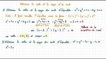 2e - GV 20 - retrouver le centre et le rayon à partir de l