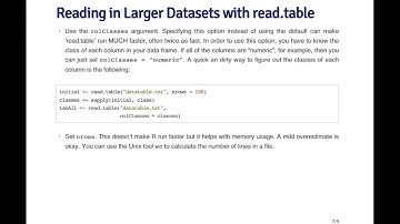 R Programming - Reading Large Tables by Johns Hopkins University