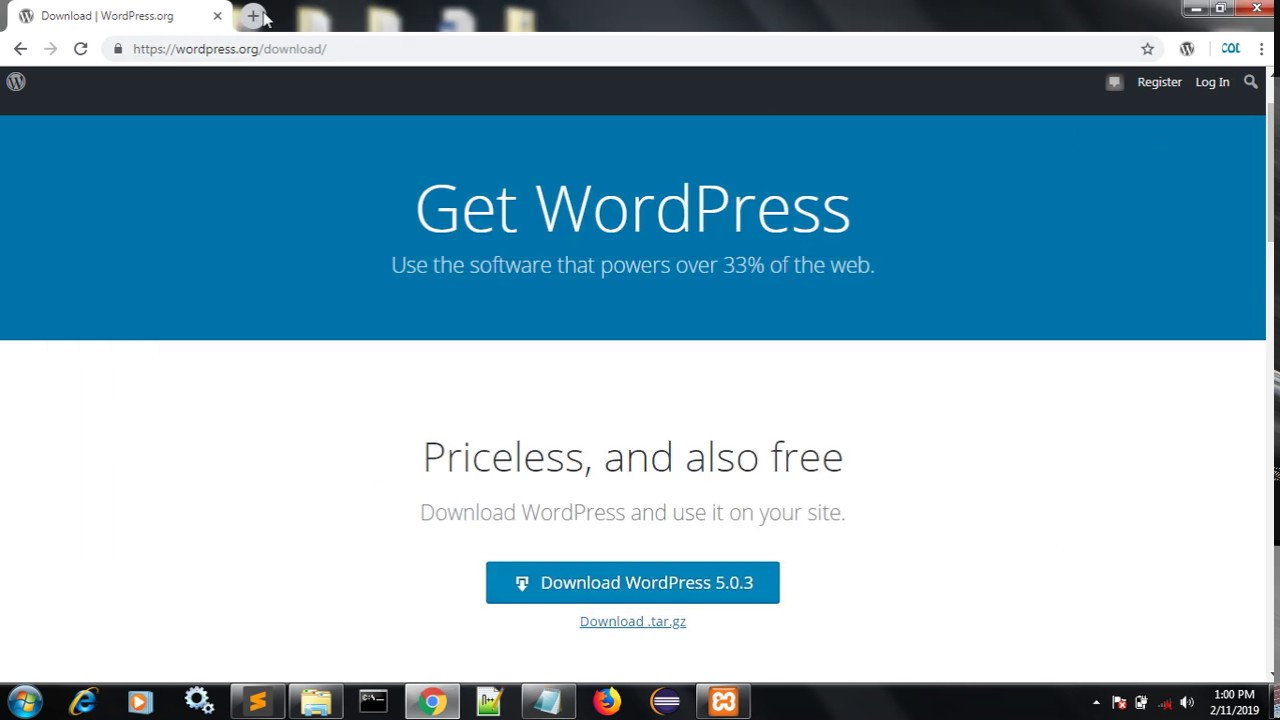 how to install wordpress site using localhost - YouTube