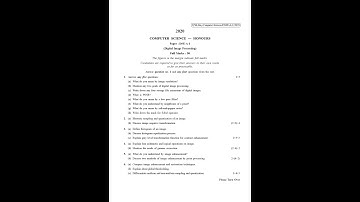 CU 2020 ● B Sc  Honours ■ Computer Science ● Semester V ■ Paper DSE A 1 ● Question Paper