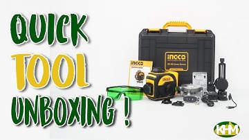 Quick Unboxing Ingco HLL255267 3D x 360° Line Laser Level Green 5000 mAh