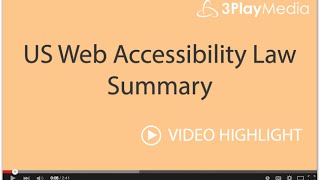 US Web Accessibility Law Summary