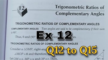 Class 10 Ex 12 Q12 to Q15 Trigonometric Ratios Of Complementary Angles | RS Aggarwal  CBSE | Rajmith