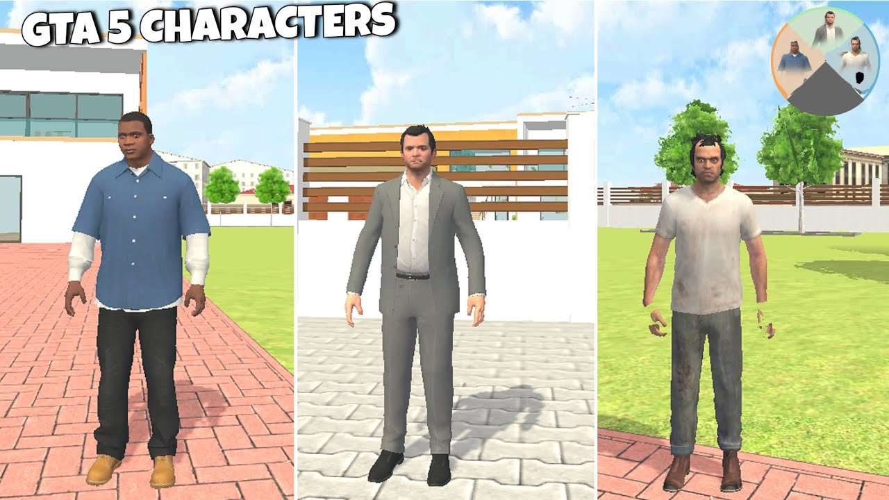 All GTA 5 Characters 😍Michael, Franklin and Trevor In Indian Theft Auto | New Update Character