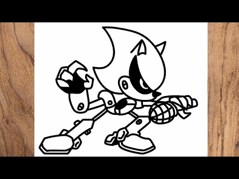 COMO DESENHAR METAL SONIC DO FRIDAY NIGHT FUNKIN, FÁCIL, how to draw metal  sonic from fnf