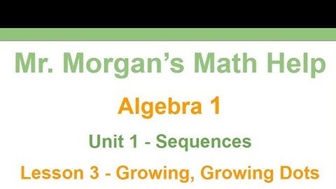 OUR Algebra 1 - Unit 1 Lesson 3 - Growing Growing Dots - Mr. Morgan