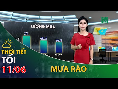 Video Thời tiết tối và đêm 11/06/2022:Bắc Bộ tiếp tục có mưa... - youtube