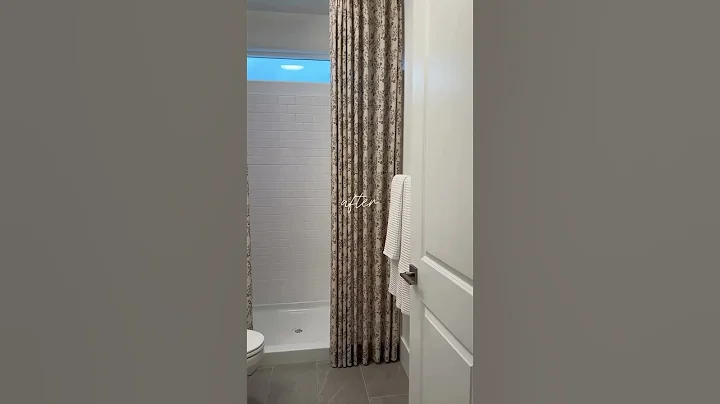 Bathroom Glow-Up! #twopagescurtains #curtains #curtainmakeover #christmasdecor