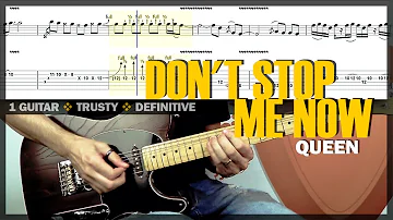 Don't Stop Me Now | Guitar Cover Tab | Solo Lesson | Live Rhythm Parts | B. Track w/ Vocals 🎸 QUEEN