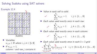 Lecture 11-3 Encoding Sudoku and bounded model checking (Lecture 8 in CS433)