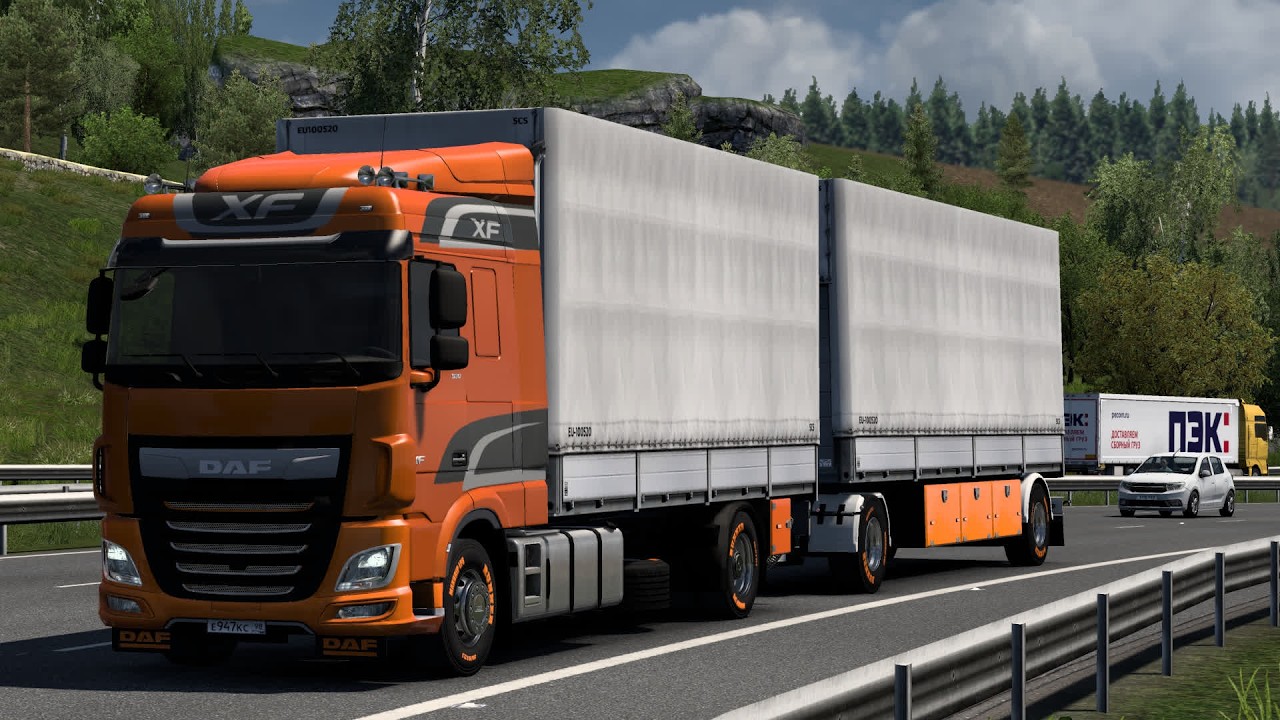 2197 / ЕTS2 1.57 / DAF XF / Купил новый трак и сразу в Британию. - YouTube