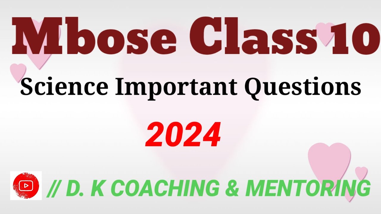 Mbose Class 10 Science Important Question 2024 YouTube