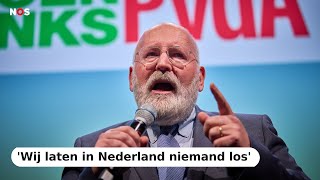 Frans Timmermans (GroenLinksPvdA) reageert op de exitpoll