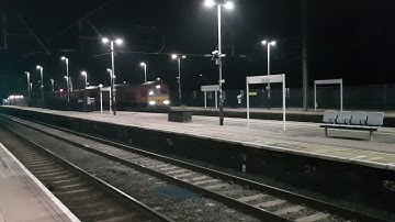 DB Class 66 - 66056 +at 66060 on RHTT Passing  Harpenden Station on 30/10/24