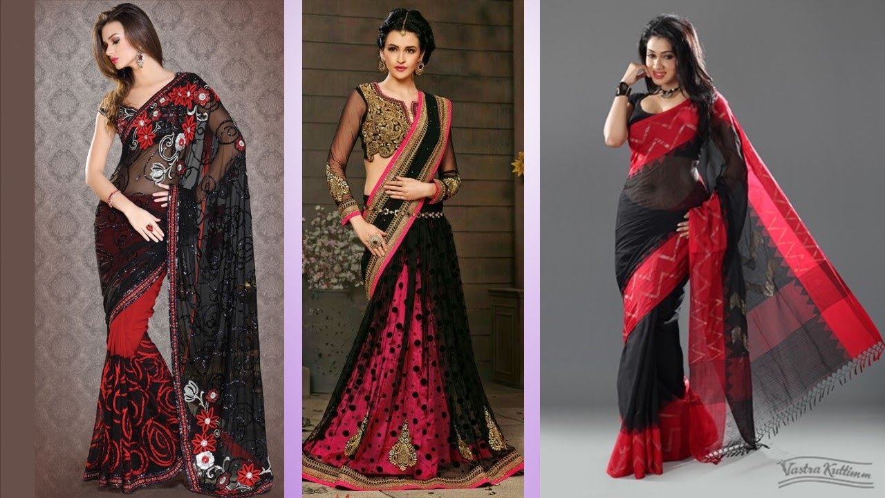 Exclusive Black Party Saree Designs Part 04