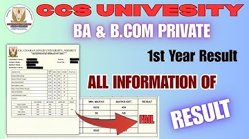 BA, B.Com Private 1st Year Result || All Details || CCSU MEERUT NEWS UPDATE TODAY