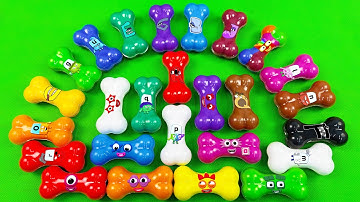 Rainbow Slime: Looking Numberblocks, Alphablocks, Alphabet Lore with Bone, Shapes,… Coloring! ASMR