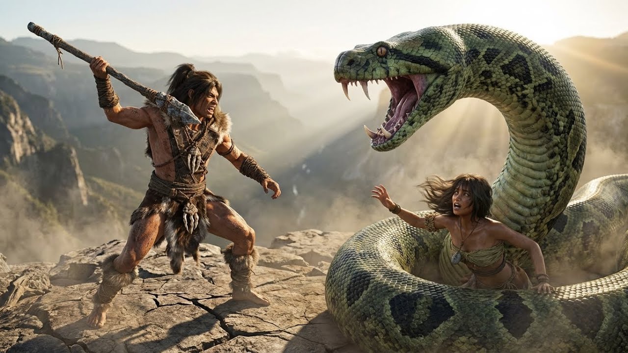 Prehistoric Human vs Titanoboa | A Fight for Survival to Rescue a Mate