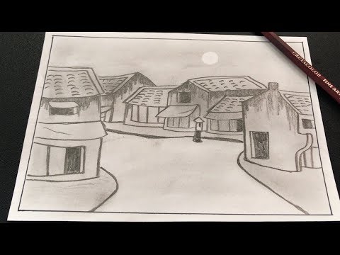 Video vẽ tranh phong cảnh phố cổ | how to draw old city - youtube