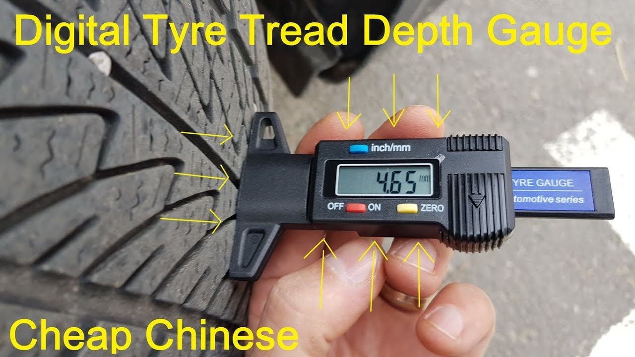 Tire Tread Depth Gauge Elisona Tire Tread Depth Gauge Meter Measurer Digital Display Tread Checker Tire Tester Car Supplies for Motorcycle Truck Bus 