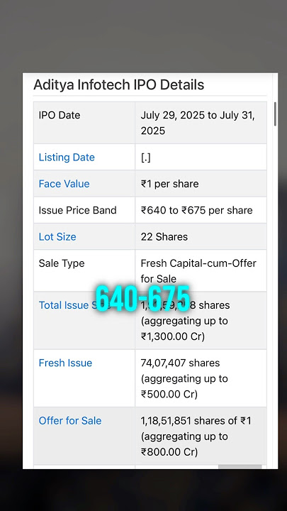 Aditya Infotech IPO Revire