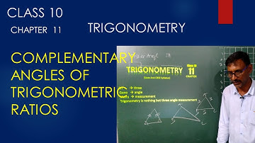 Class 10  || complementary angles of trigonometric ratios || EXERCISE 11.3
