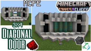 MCPE | 3X4 Diagonal Sliding Door! Minecraft Bedrock 1.17 #Redstone | Caves and Cliffs | Keran Job